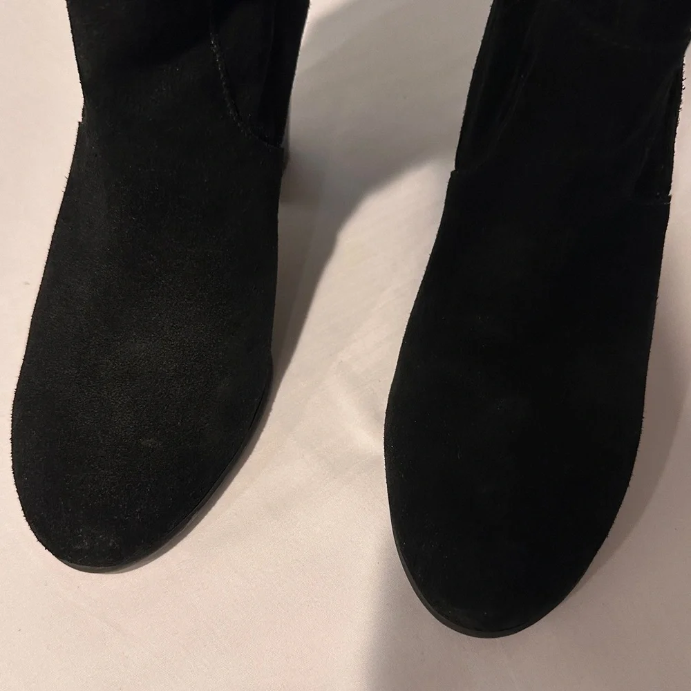 Jessica Simpson Suede Black Leather Over the Knee Heeled‎ Boots 8.5